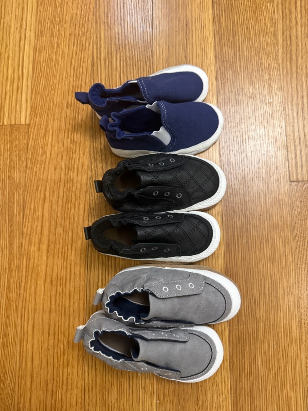Robeez Toddler Slip-On Shoes in Navy, Black & Gray (3 pairs)